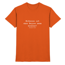 Lade das Bild in den Galerie-Viewer, Gerhard Polt T-Shirt &quot;Blödsinn ist ohne Deppen kaum denkbar&quot; - Premium Shirt - Premium Shirt
